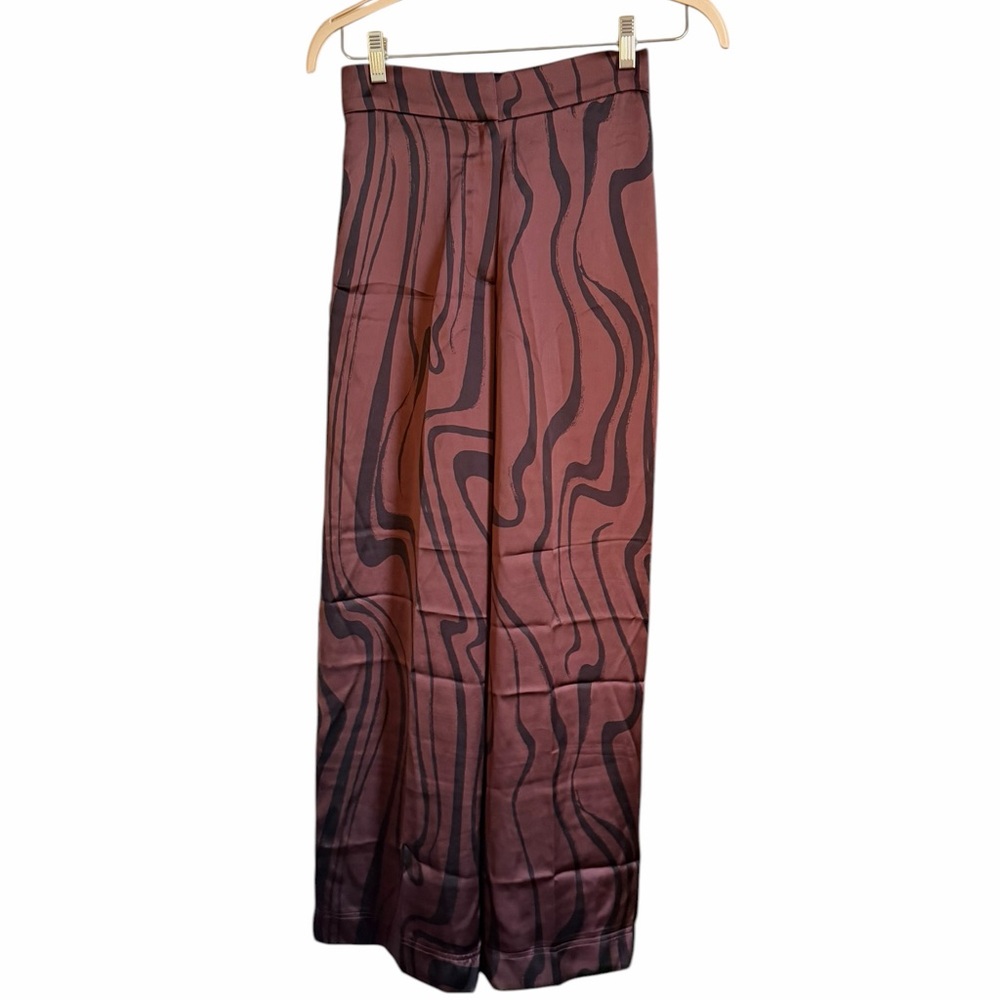 House of Harlow 1960 Wide-Leg Brown Marble Print Pants Set Women’s Size Small - Picture 4 of 8